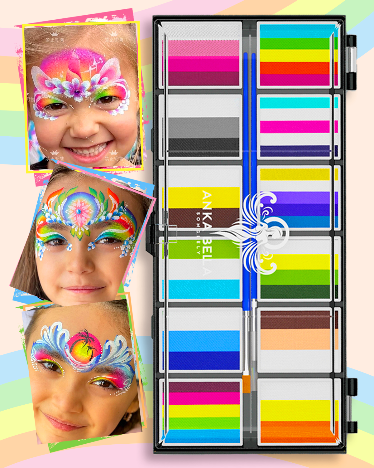 12-Color Animal Palette – Bright & Blendable Face & Body Paint for Creative Designs