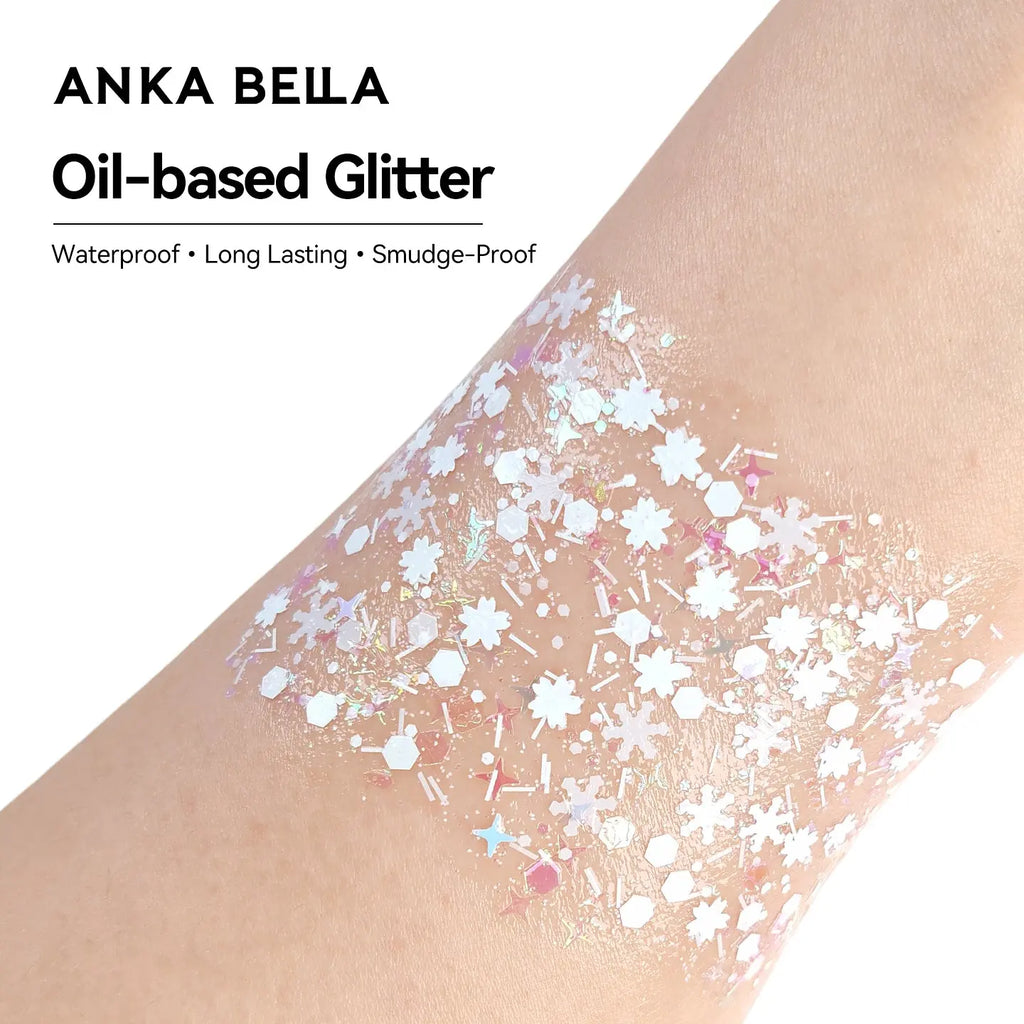 Anka Bella Iridescent Star Glitter, Skin-safe Star & Moon Sequins for Face & Body Festival Makeup Anka Bella