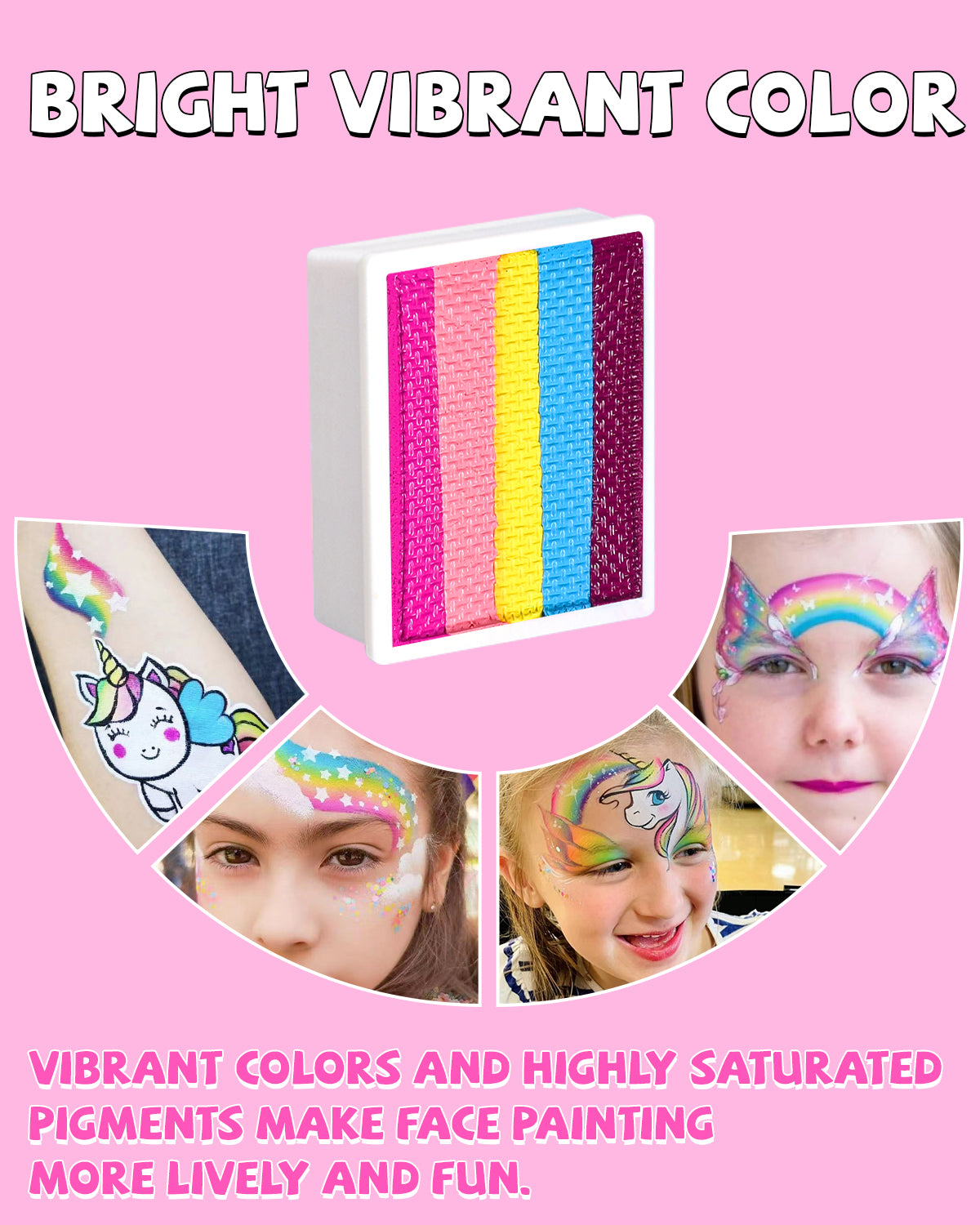 60gm Water Activated Split Cake Face Paint,Professional Washable Non Toxic Face Painting Kit for Kids & Adults,Gift for Halloween Birthday Parties/Carnival