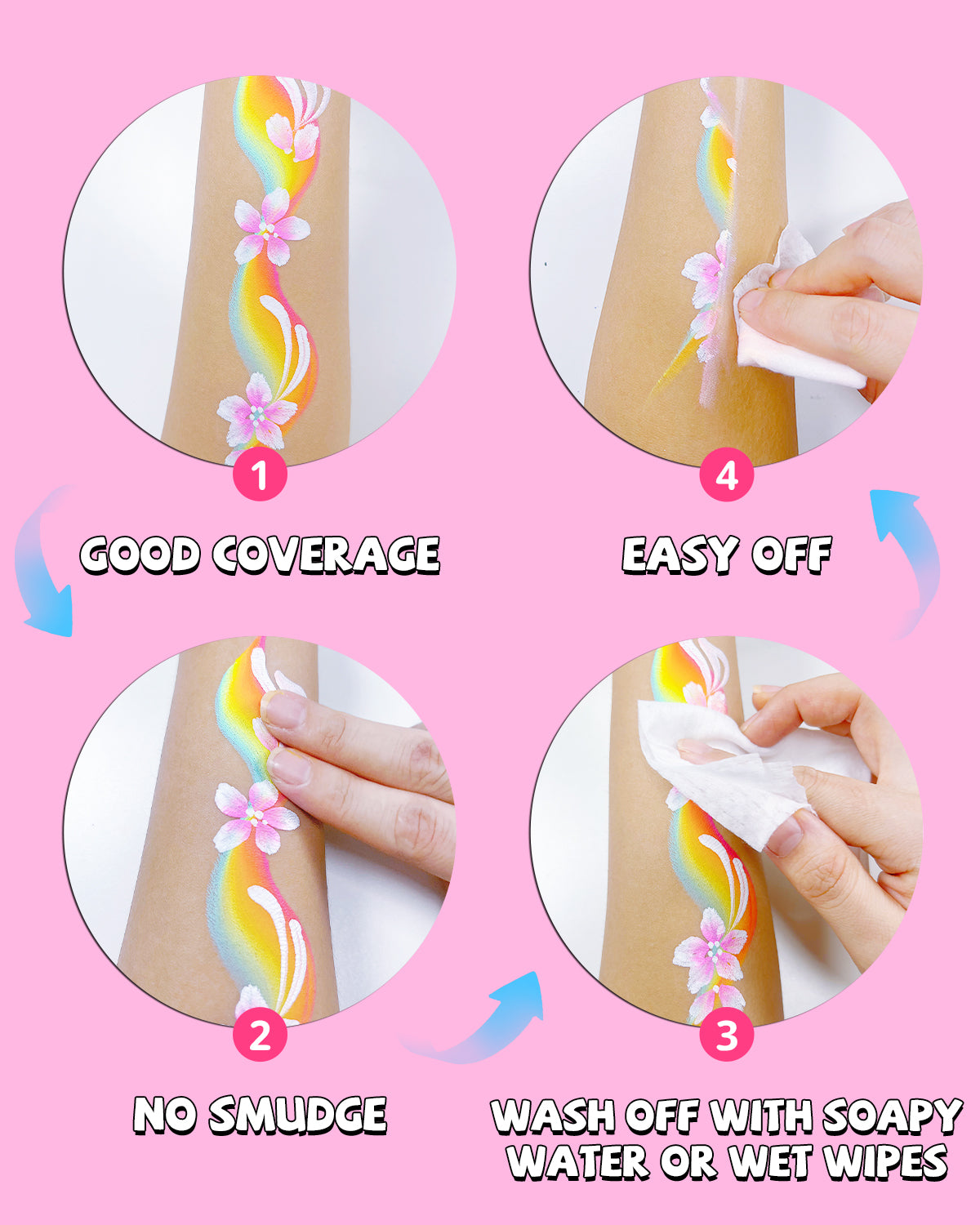 60gm Water Activated Split Cake Face Paint,Professional Washable Non Toxic Face Painting Kit for Kids & Adults,Gift for Halloween Birthday Parties/Carnival