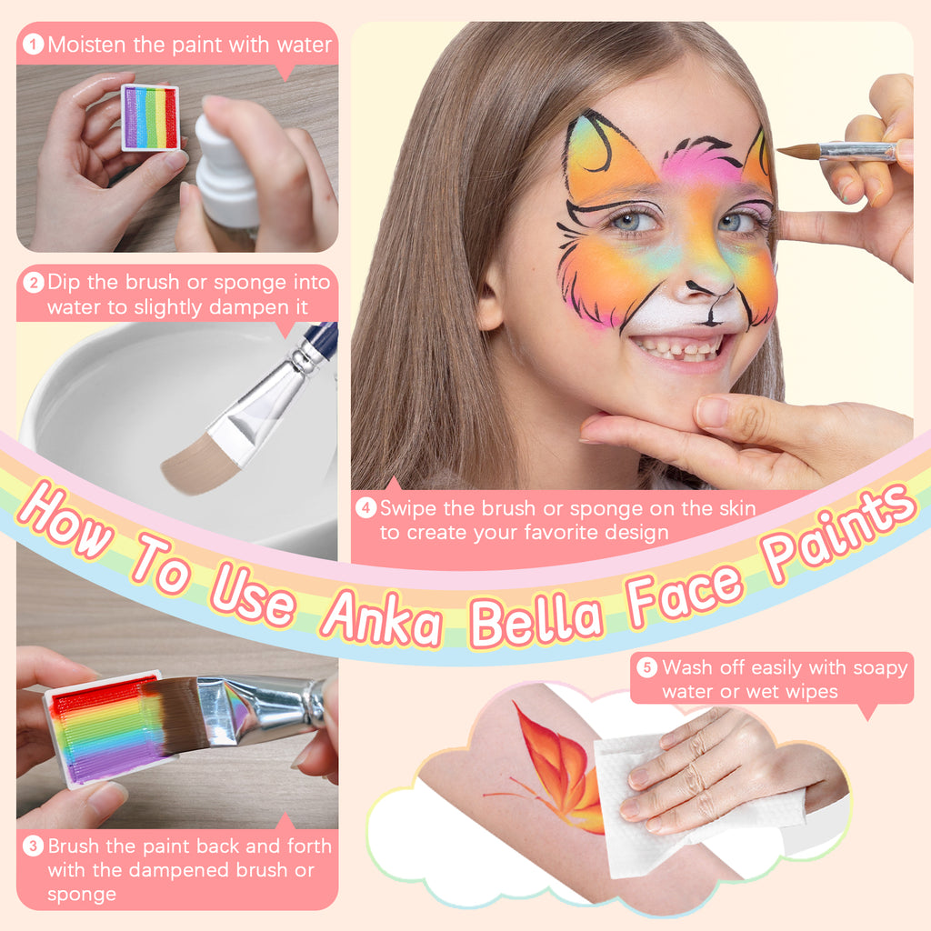 24-Color Face Painting Kit for Kids – Safe,  Fun with 30 Free Tutorial Videos