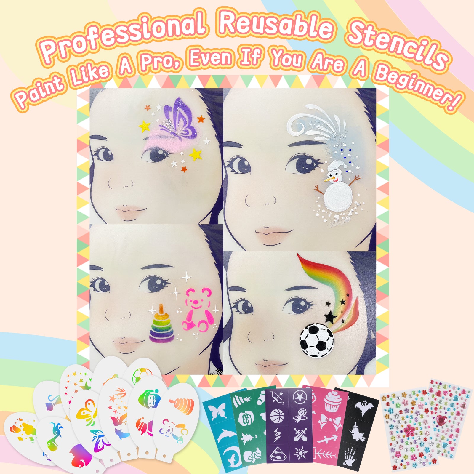 Kit de pintura facial de 24 colores para niños: seguro y divertido, con 30 tutoriales gratuitos
