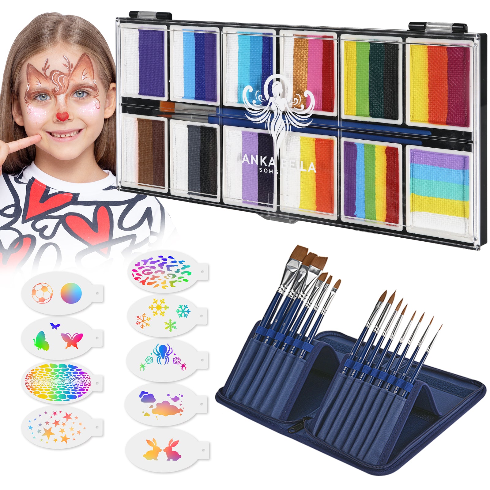 Pintura facial del set Rainbow Falls de Anka Bella