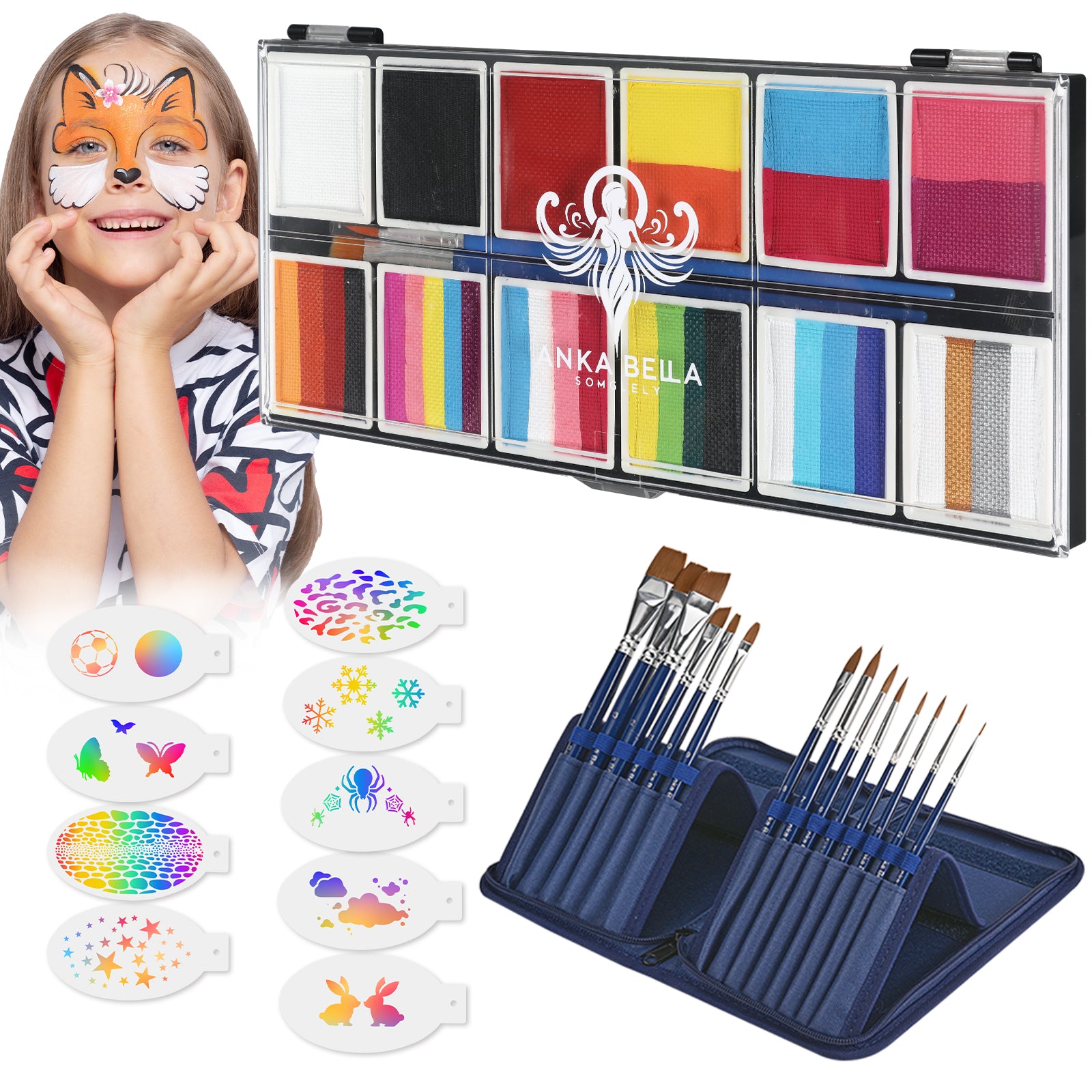 Pintura facial del set Rainbow Falls de Anka Bella