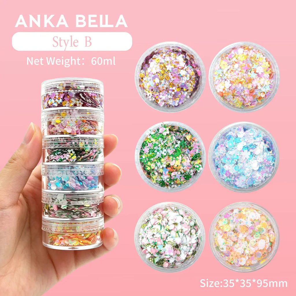 Anka Bella Oil-Based Glitter Palette, Skin-safe Body Face Glitter for Halloween Party Kids Makeup（副本） Anka Bella
