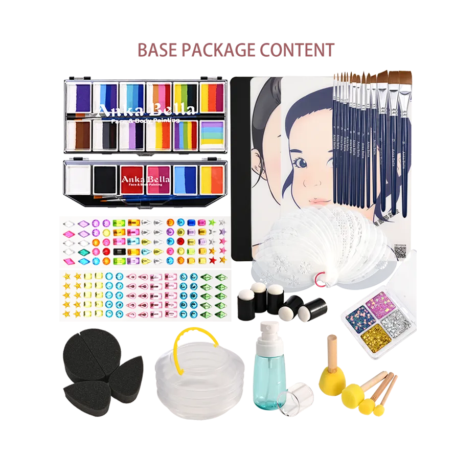 （Free beginner tutorials）Face painting material package