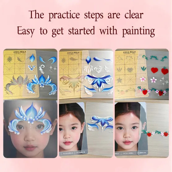 Face Painting One Stroke Line Practice Sheet Copying Training Board Practice Board