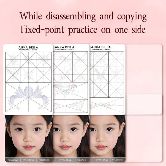 Face Painting One Stroke Line Practice Sheet Copying Training Board Pr ...