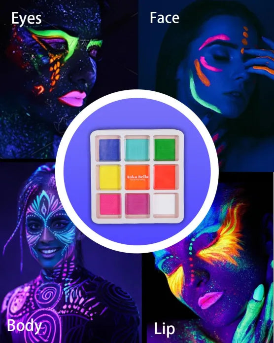 Disco de 9 colores, pintura facial personalizada exclusiva de Anka Bella