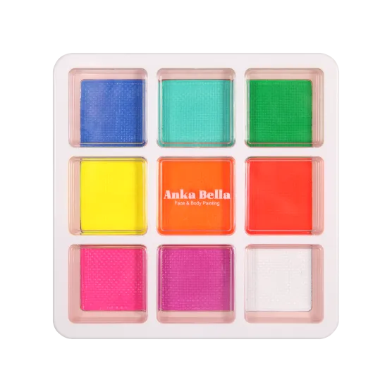Disco de 9 colores, pintura facial personalizada exclusiva de Anka Bella