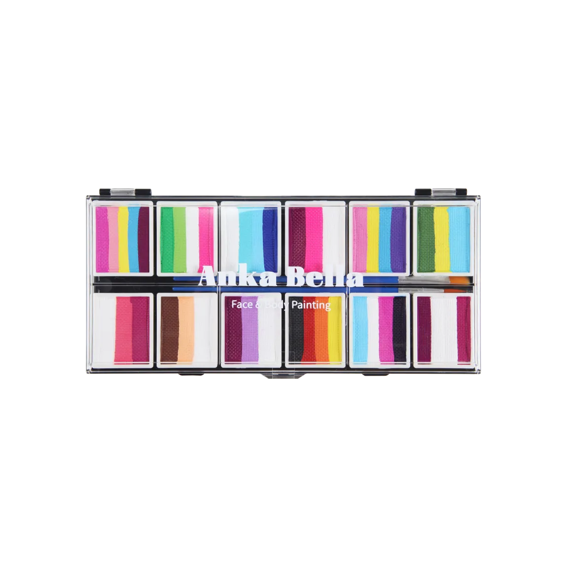 Disco de 12 colores de pintura facial de moda exclusiva de Anka Bella