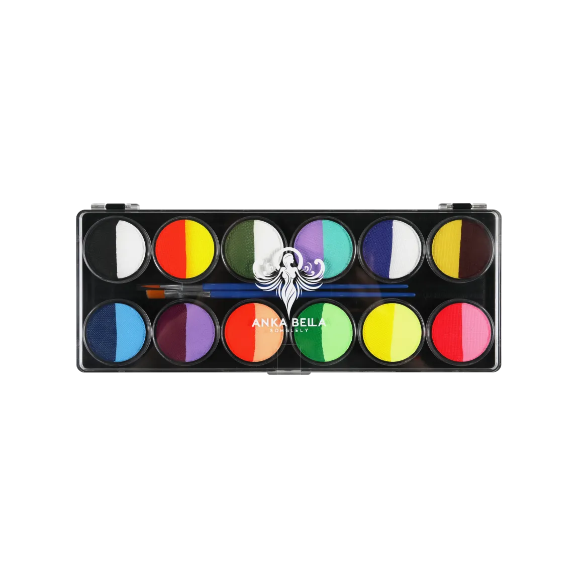 Pintura facial combinada redonda de 12 discos de colores Anka Bella