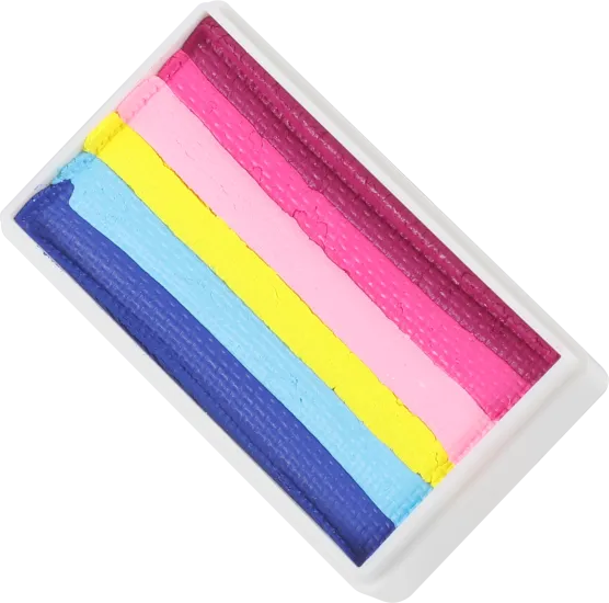 Pastel partido con barra arcoíris, efecto colorante, pintura facial, Anka bella