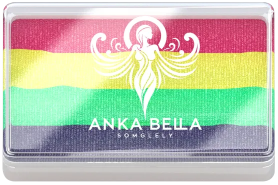Rainbow Bar  Split Cake Coloring effect Face paint, Anka bella