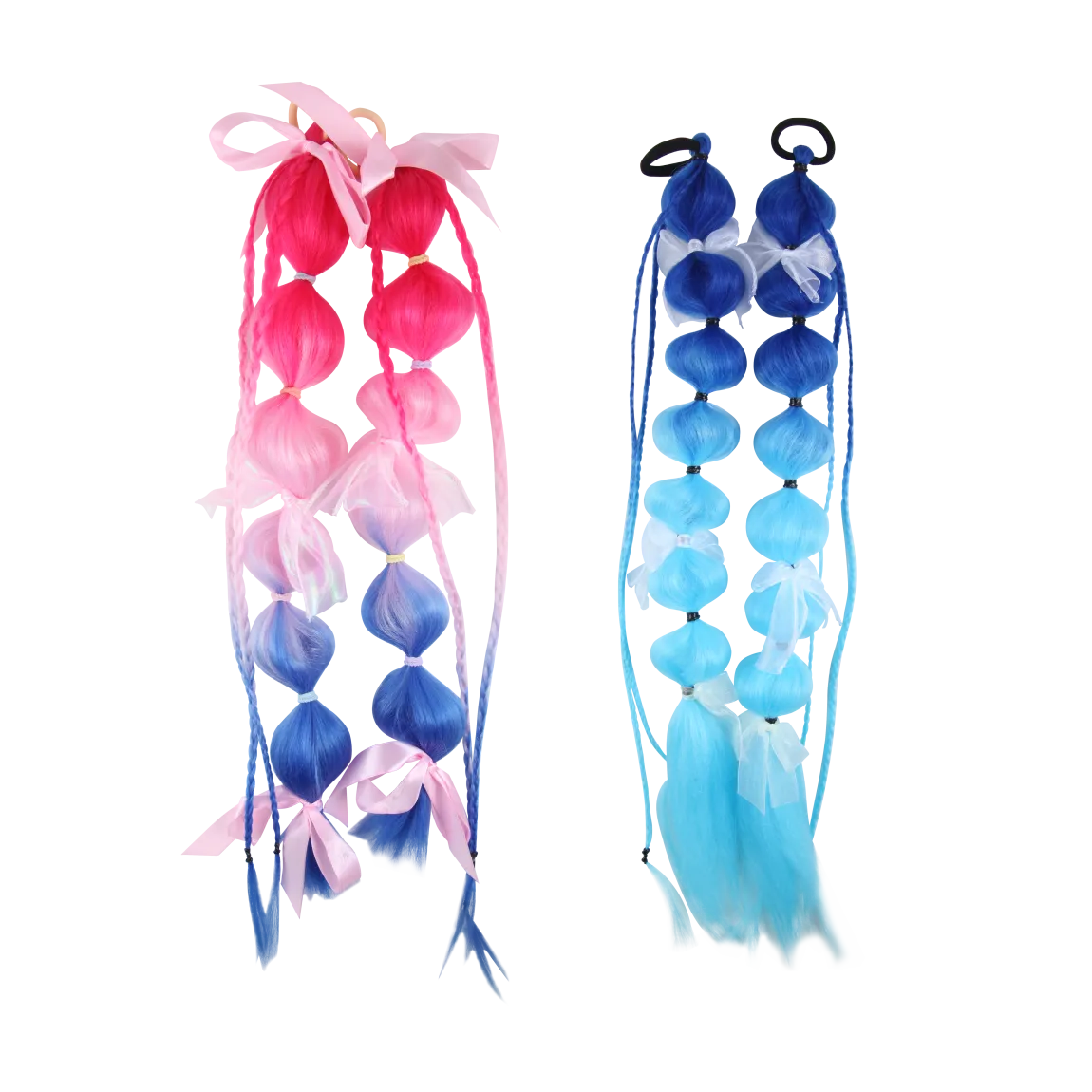 Bubble braids, colored braids