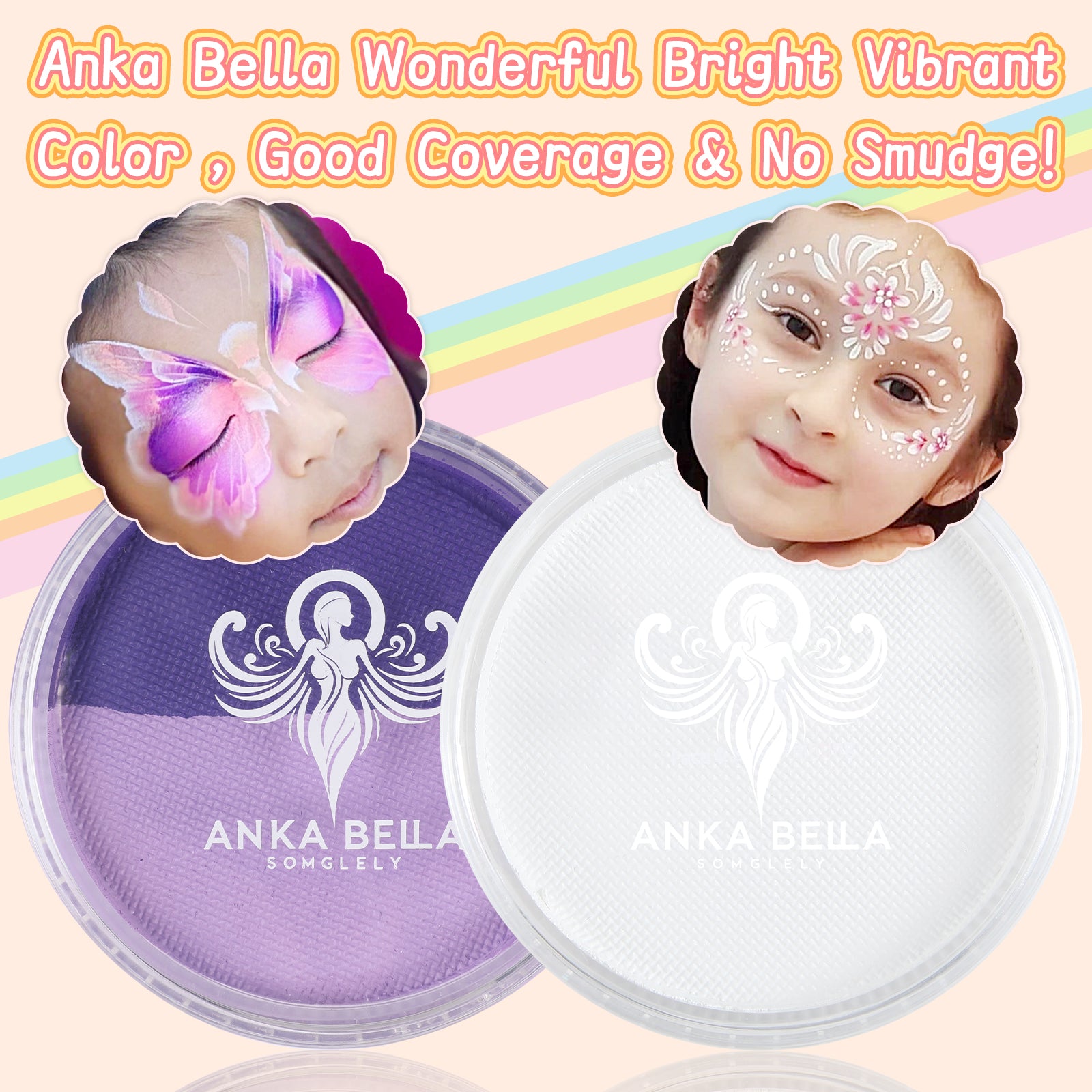 Pintura profesional para niños, fácil de limpiar y brillante (set Sky Rainbow) 