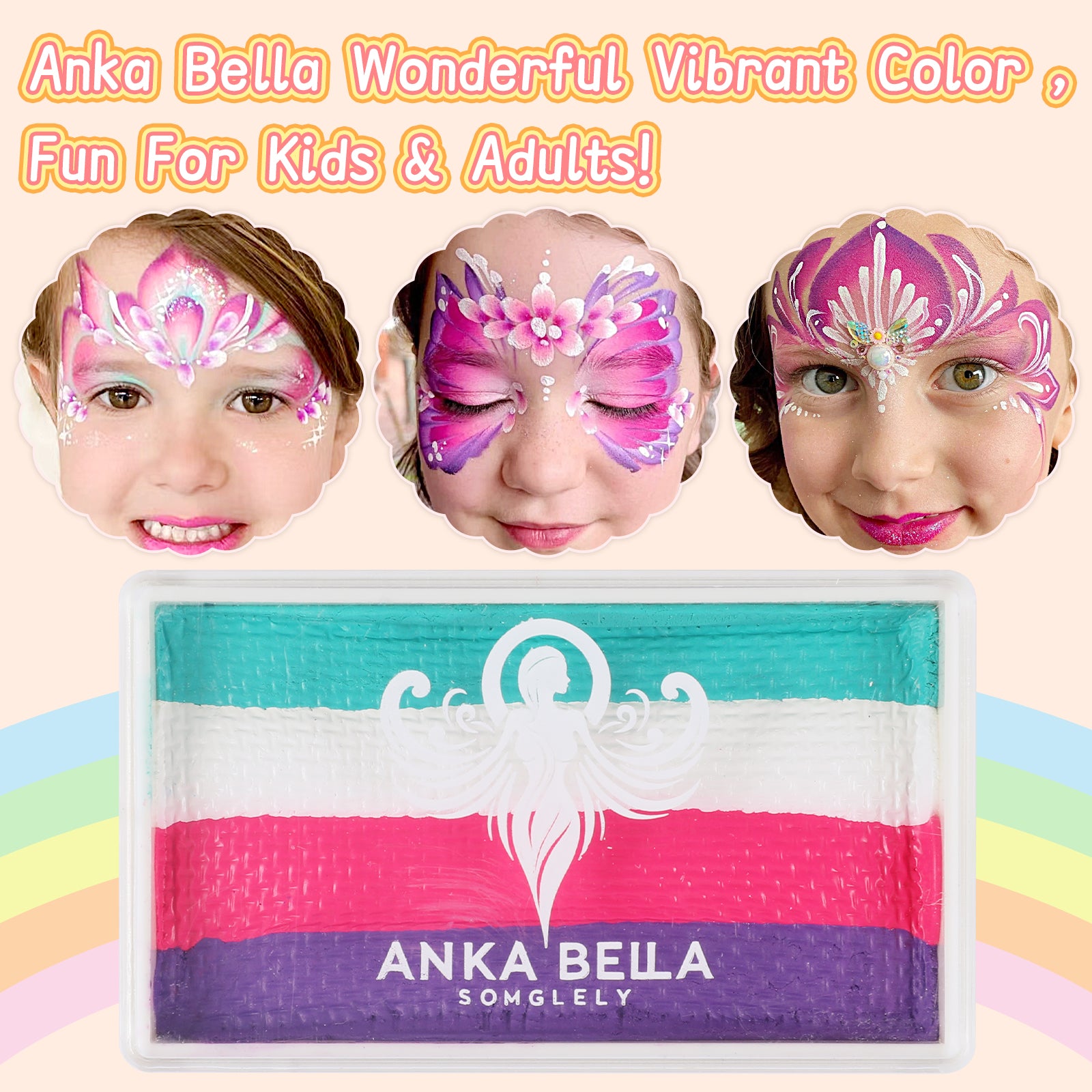 Pintura profesional para niños, fácil de limpiar y brillante (set Sky Rainbow) 