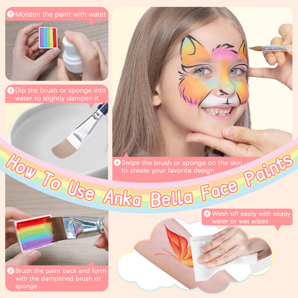 Professional Paint for Children,Easy to Clean and Bright (Sky Rainbow set)