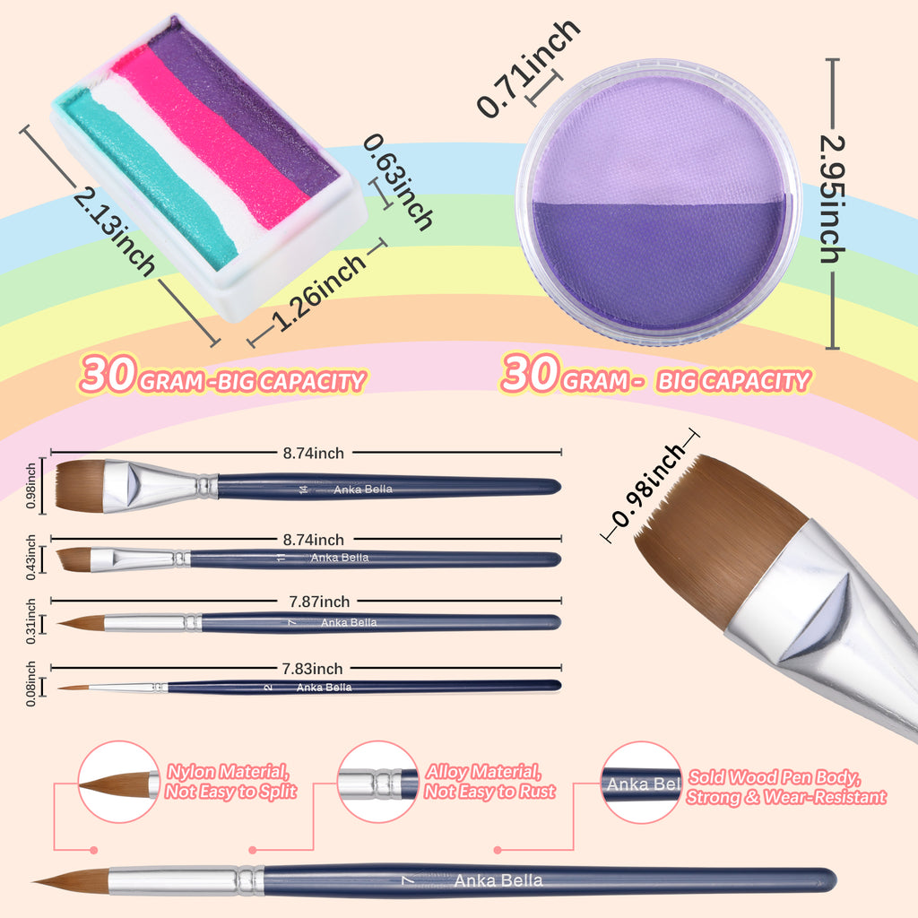 Professional Paint for Children,Easy to Clean and Bright (Sky Rainbow set)