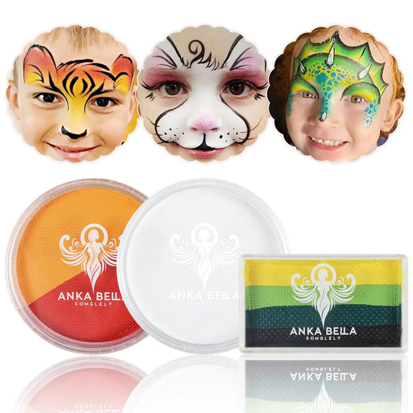 Professional Paint for Children,Easy to Clean and Bright (Green Rainbow set) Anka Bella