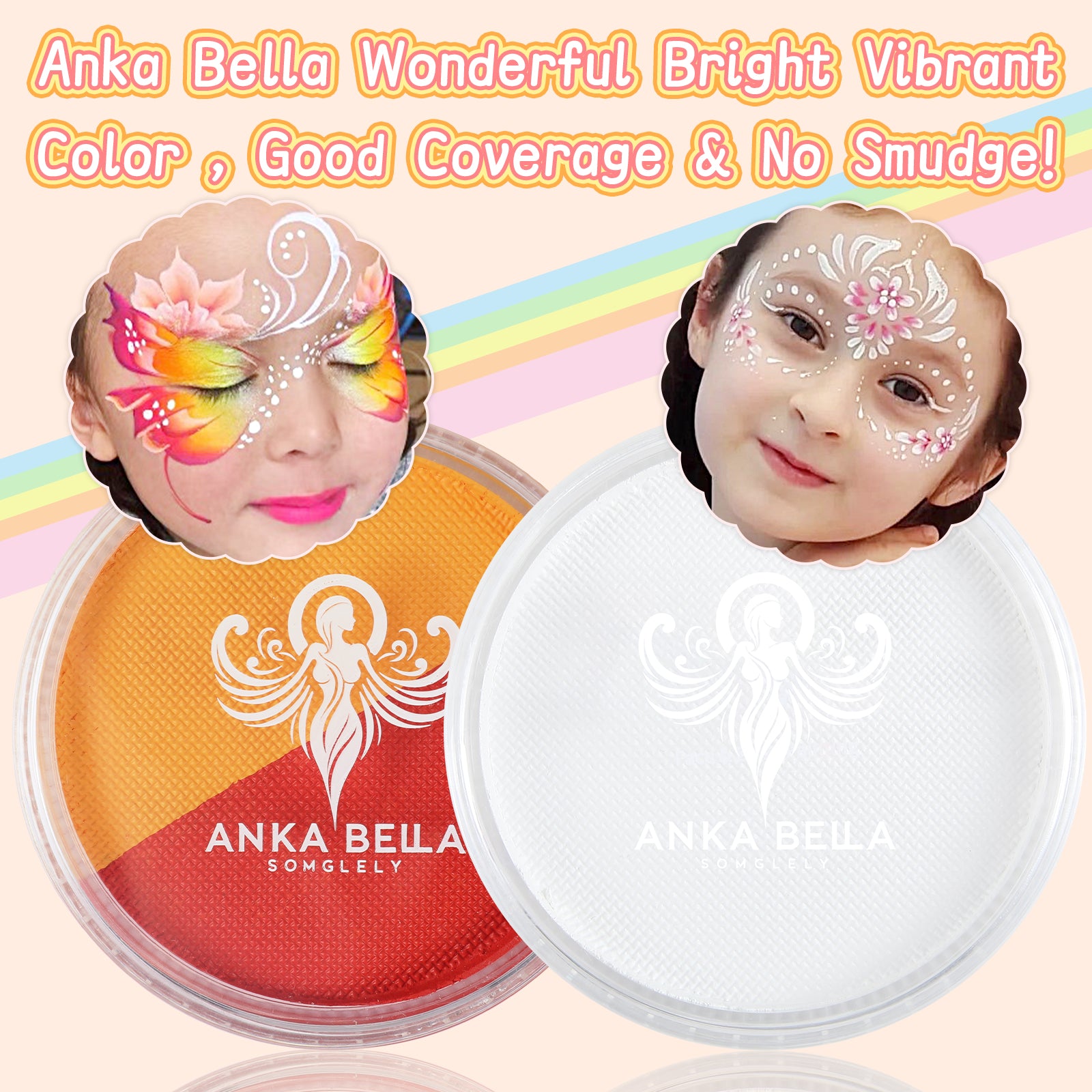 Pintura profesional para niños, fácil de limpiar y brillante (set arcoíris verde) 
