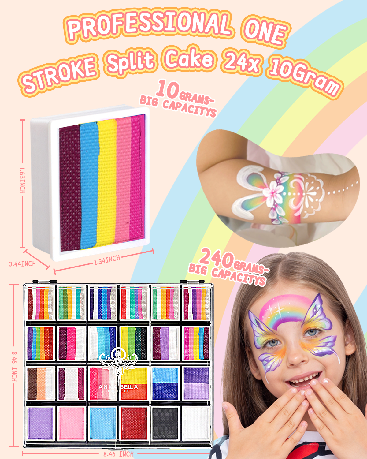 Kit de pintura facial de 24 colores: paleta profesional versátil
