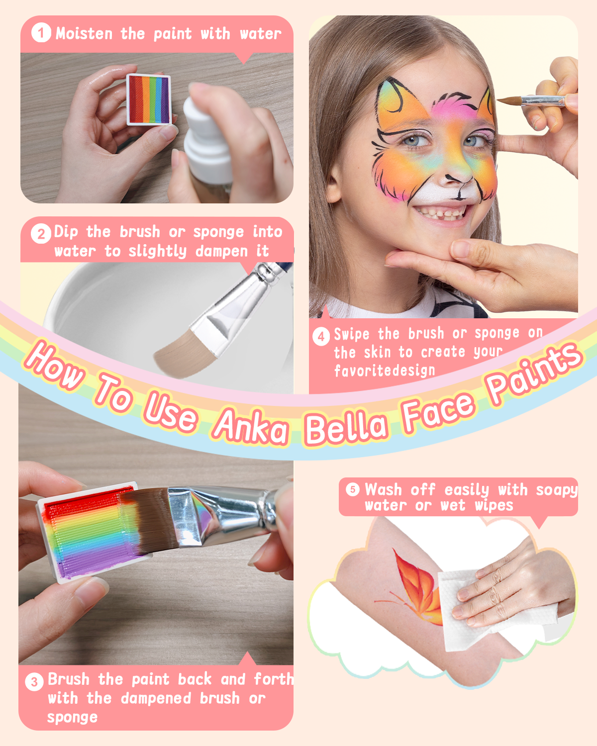 Kit de pintura facial de 24 colores: paleta profesional versátil