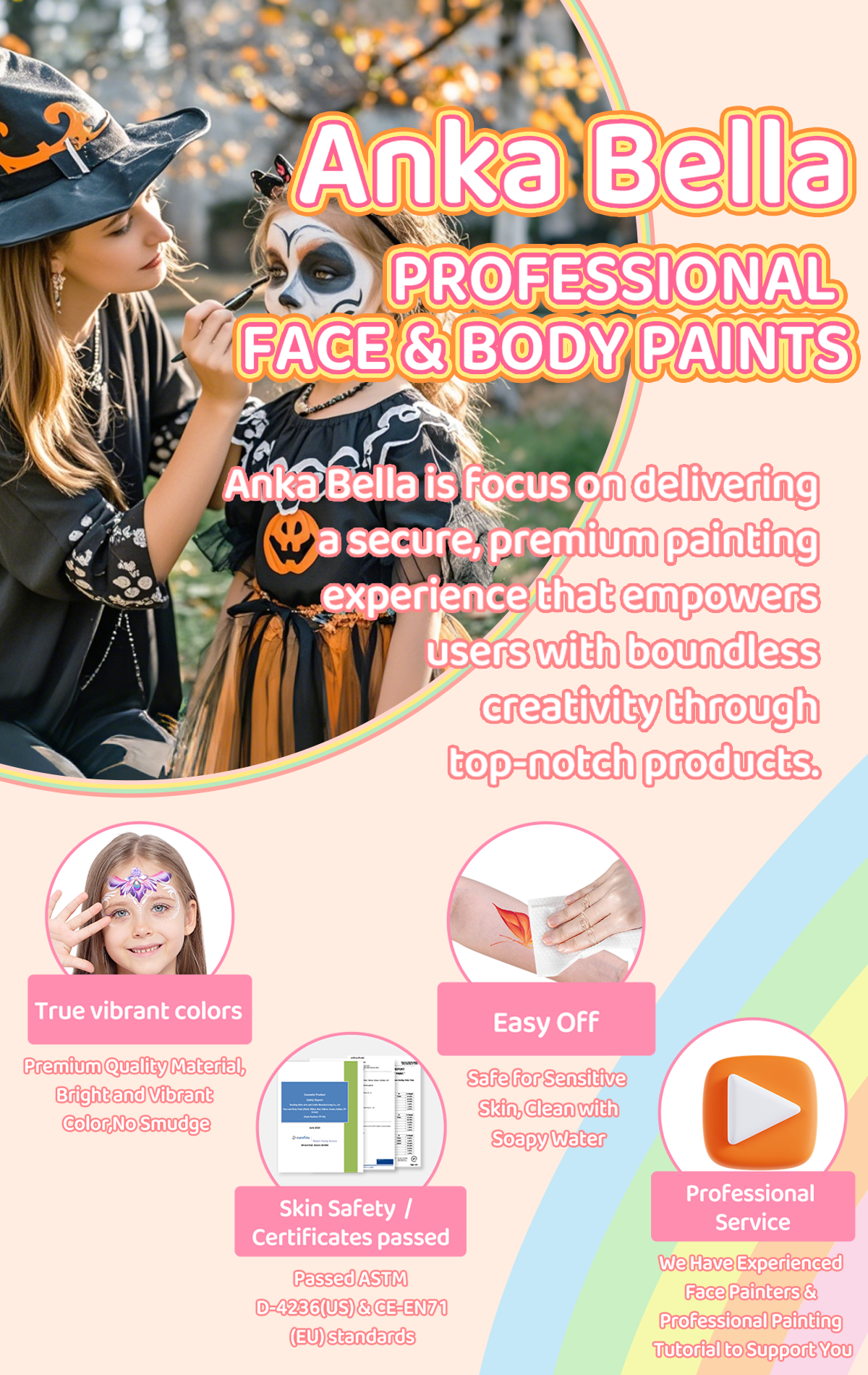 Kit de pintura facial de 24 colores: paleta profesional versátil