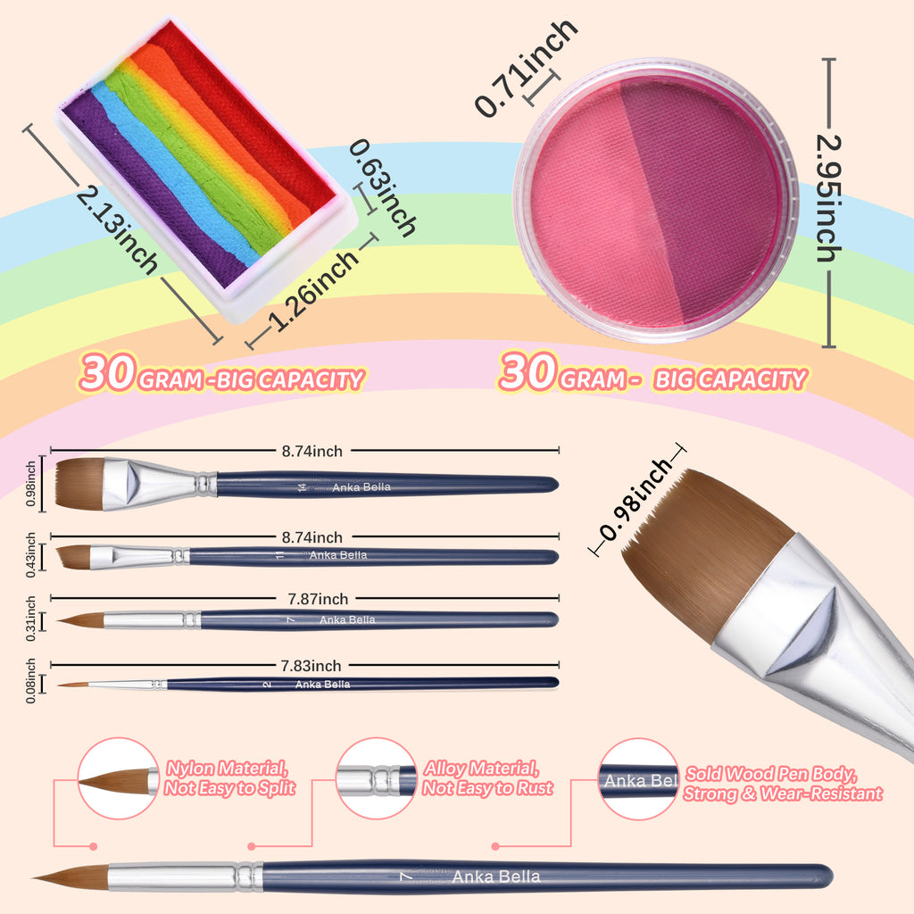 Professional Paint for Children,Easy to Clean and Bright (Colorful Rainbow set)