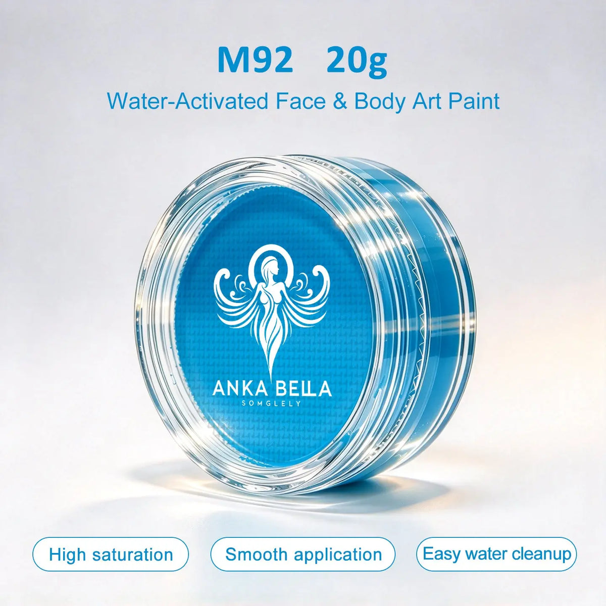 Anka Bella 20g Single Color Water Activated Face Paint Refill, Skin-Safe Non-Toxic Professional Face & Body Paint Anka Bella
