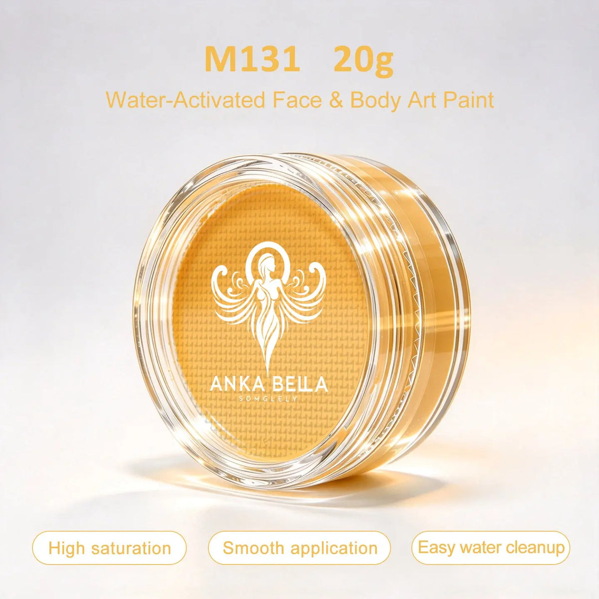 nka Bella 20g Single Color Water-Based Face Paint Refill (Yellow & Brown Tones) Anka Bella
