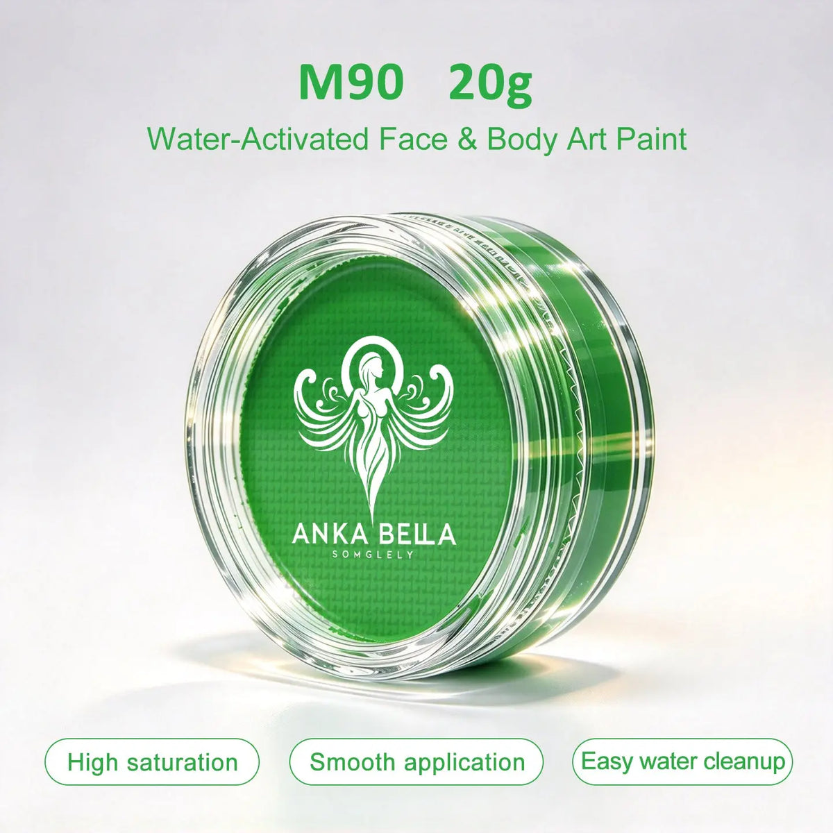 Anka Bella 20g Single Color Water Activated Face Paint Refill, Skin-Safe Non-Toxic Professional Face & Body Paint（副本） Anka Bella