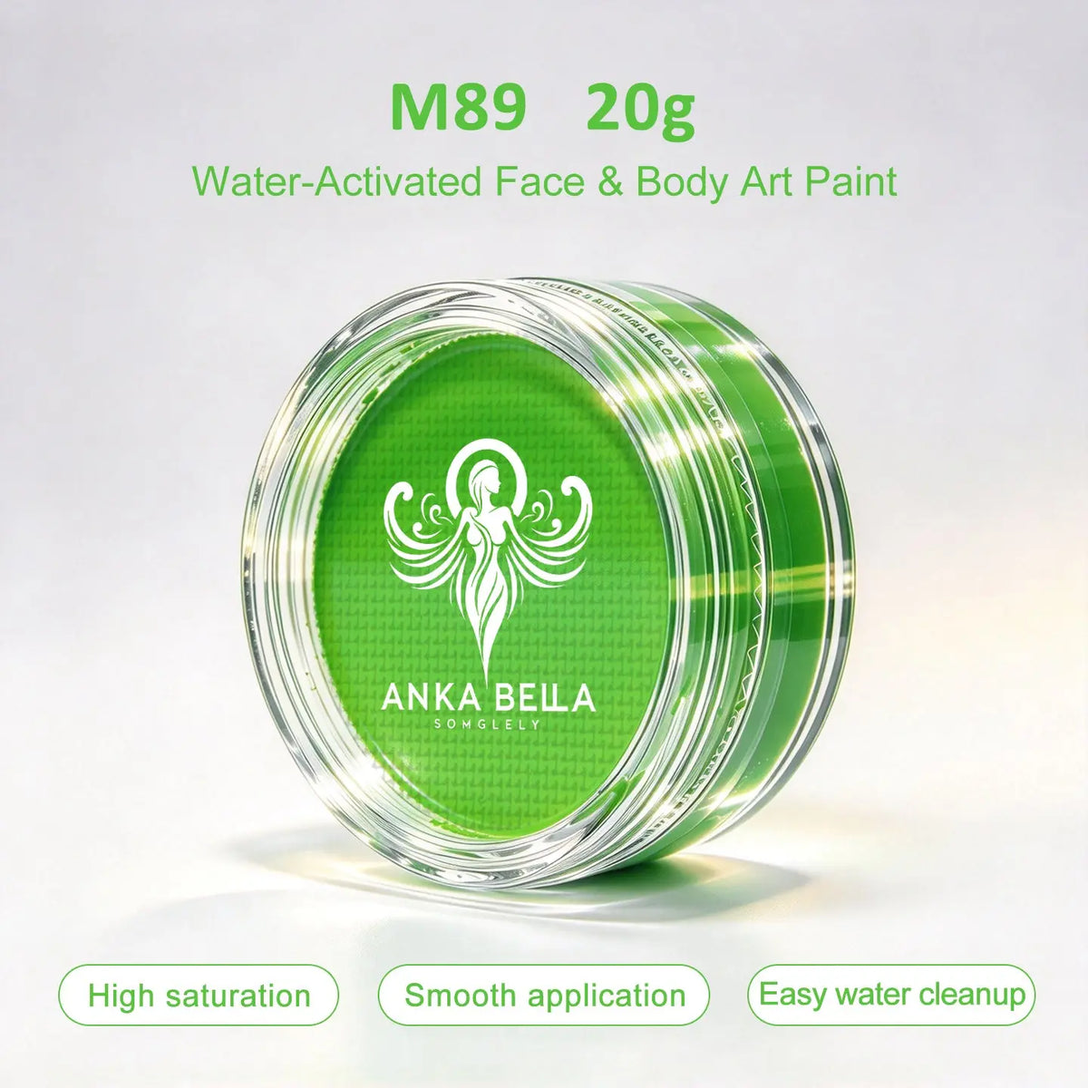 Anka Bella 20g Single Color Water Activated Face Paint Refill, Skin-Safe Non-Toxic Professional Face & Body Paint（副本） Anka Bella