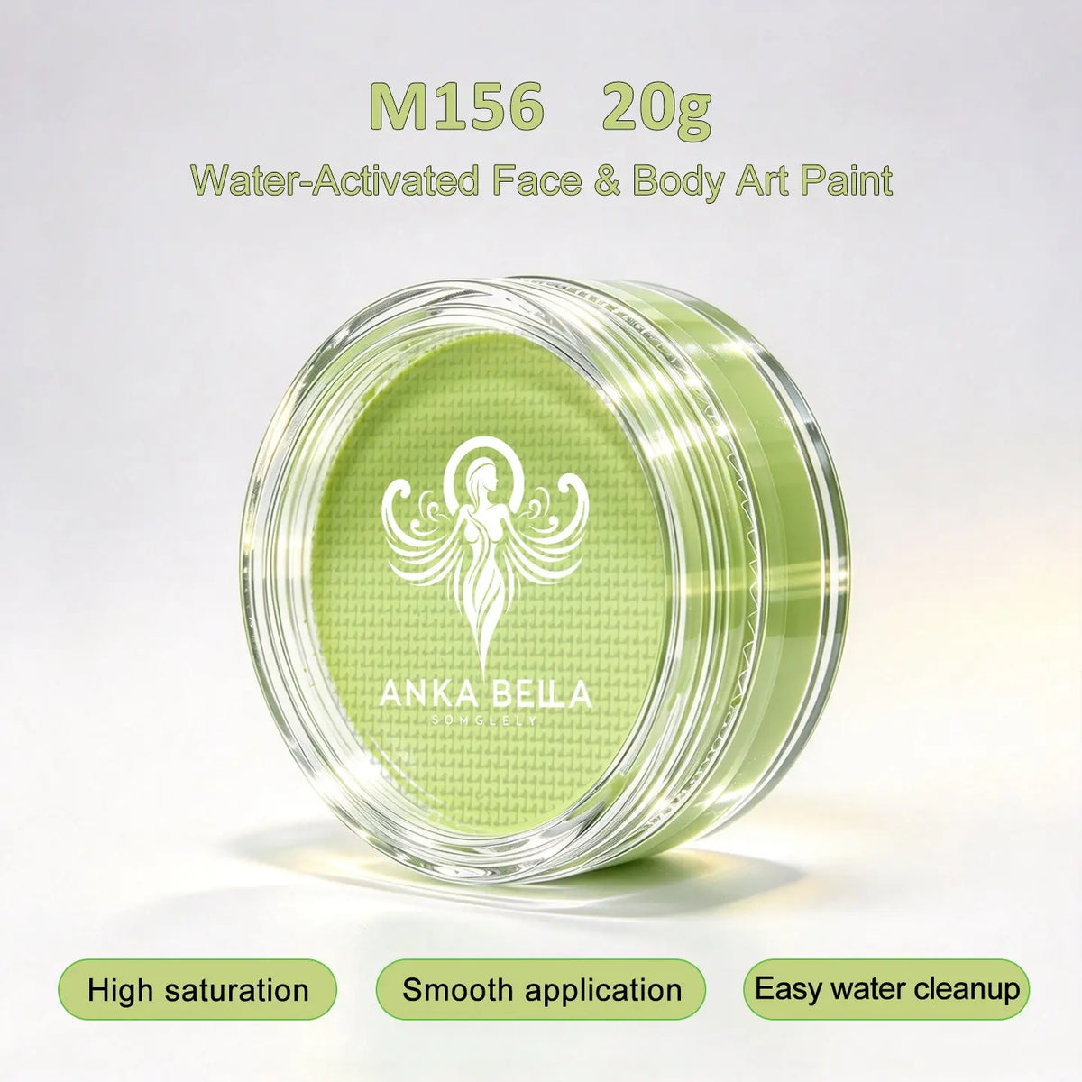 Anka Bella 20g Single Color Water Activated Face Paint Refill, Skin-Safe Non-Toxic Professional Face & Body Paint（副本） Anka Bella