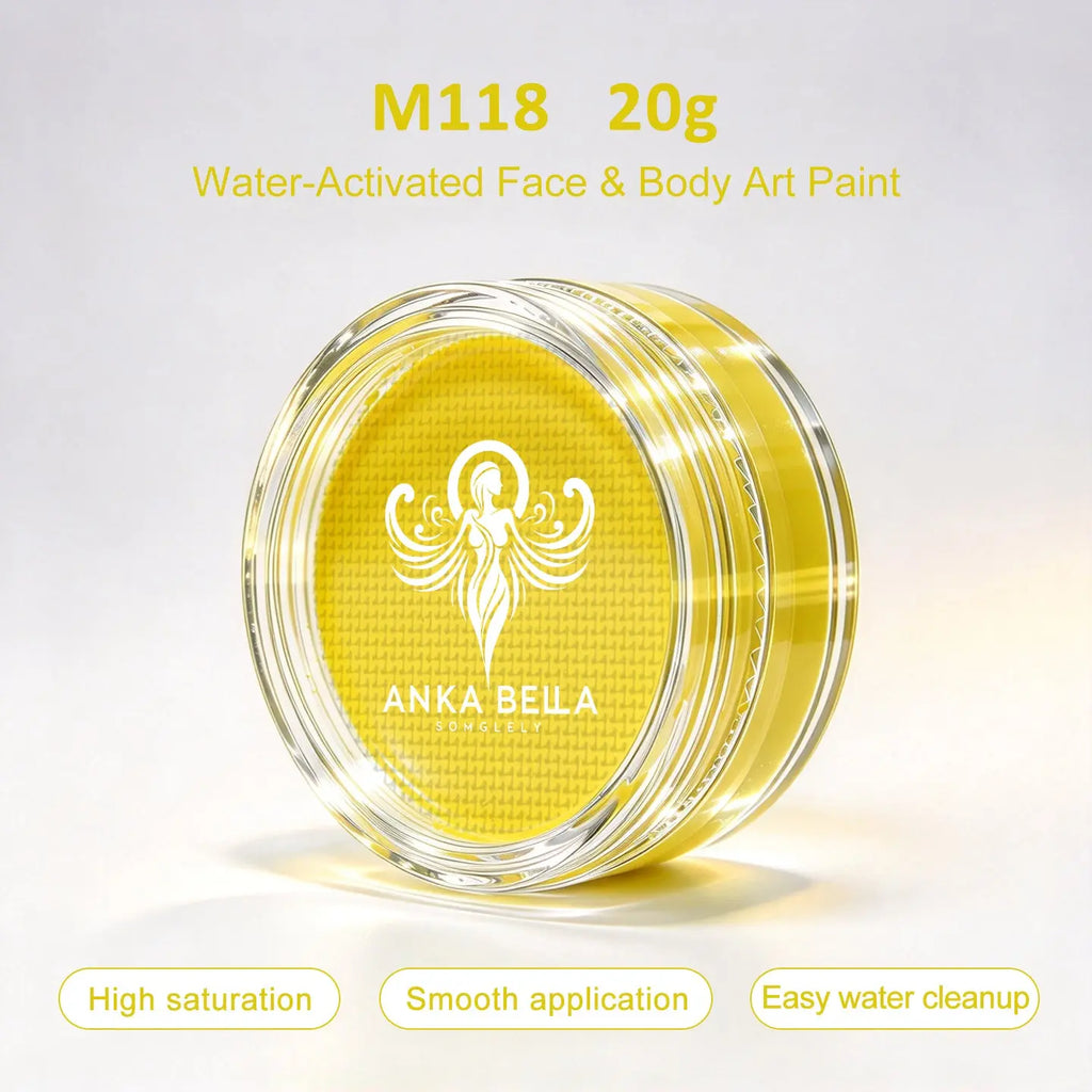 nka Bella 20g Single Color Water-Based Face Paint Refill (Yellow & Brown Tones) Anka Bella