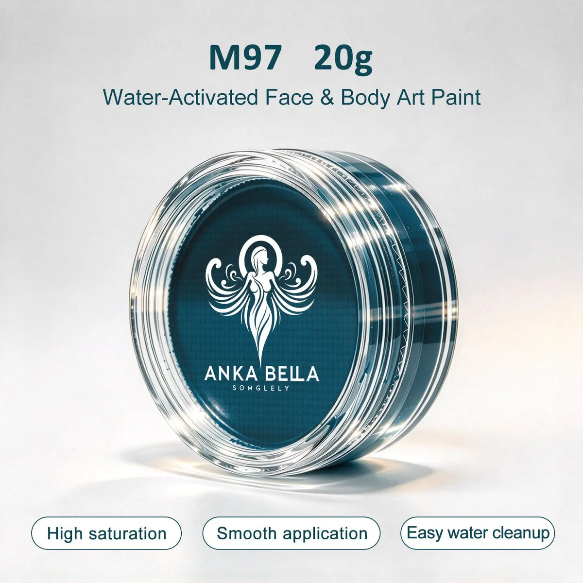 Anka Bella 20g Single Color Water Activated Face Paint Refill, Skin-Safe Non-Toxic Professional Face & Body Paint Anka Bella
