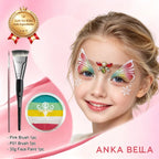 Anka Bella Christmas Water-Based Face Paint Kit, Non-Toxic Vibrant Face Painting Palette with Brushes, Skin Safe Easy Washable Face Paint for Kids Christmas Party, Halloween, Carnival & Family Makeup Anka Bella