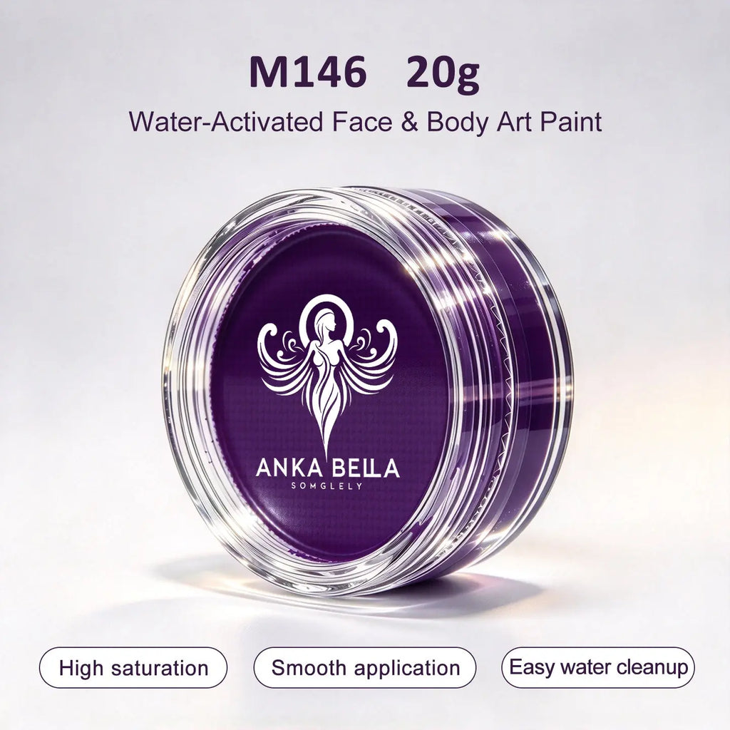 Anka Bella 20g Single Purple Water Activated Face Paint Refill, Skin-Safe Pigment for Face & Body Art Anka Bella