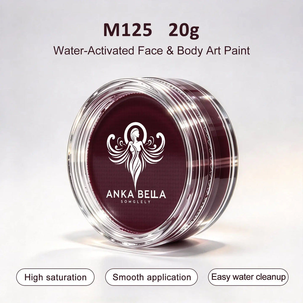 Anka Bella 20g Single Red Water Activated Face Paint Refill, Skin-Safe Pigment for Face & Body Art Anka Bella