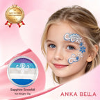 Anka Bella Christmas Water-Based Face Paint Kit, Non-Toxic Vibrant Face Painting Palette with Brushes, Skin Safe Easy Washable Face Paint for Kids Christmas Party, Halloween, Carnival & Family Makeup Anka Bella