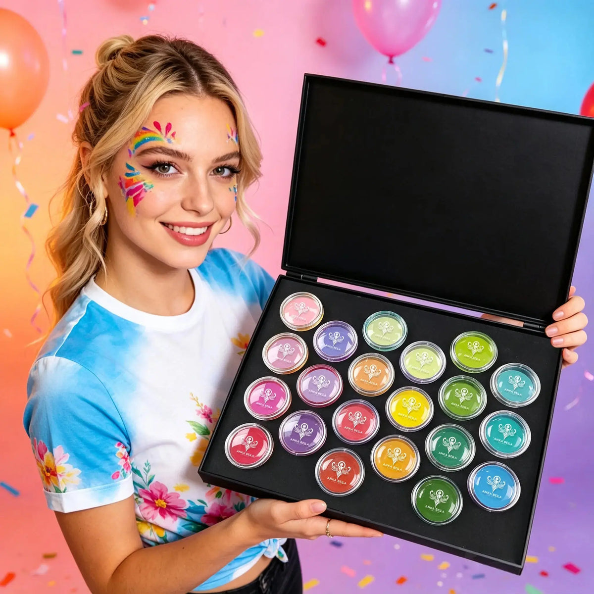 Anka Bella 21 colors face paint gift box specifications, 20g each pot professional body paint set
