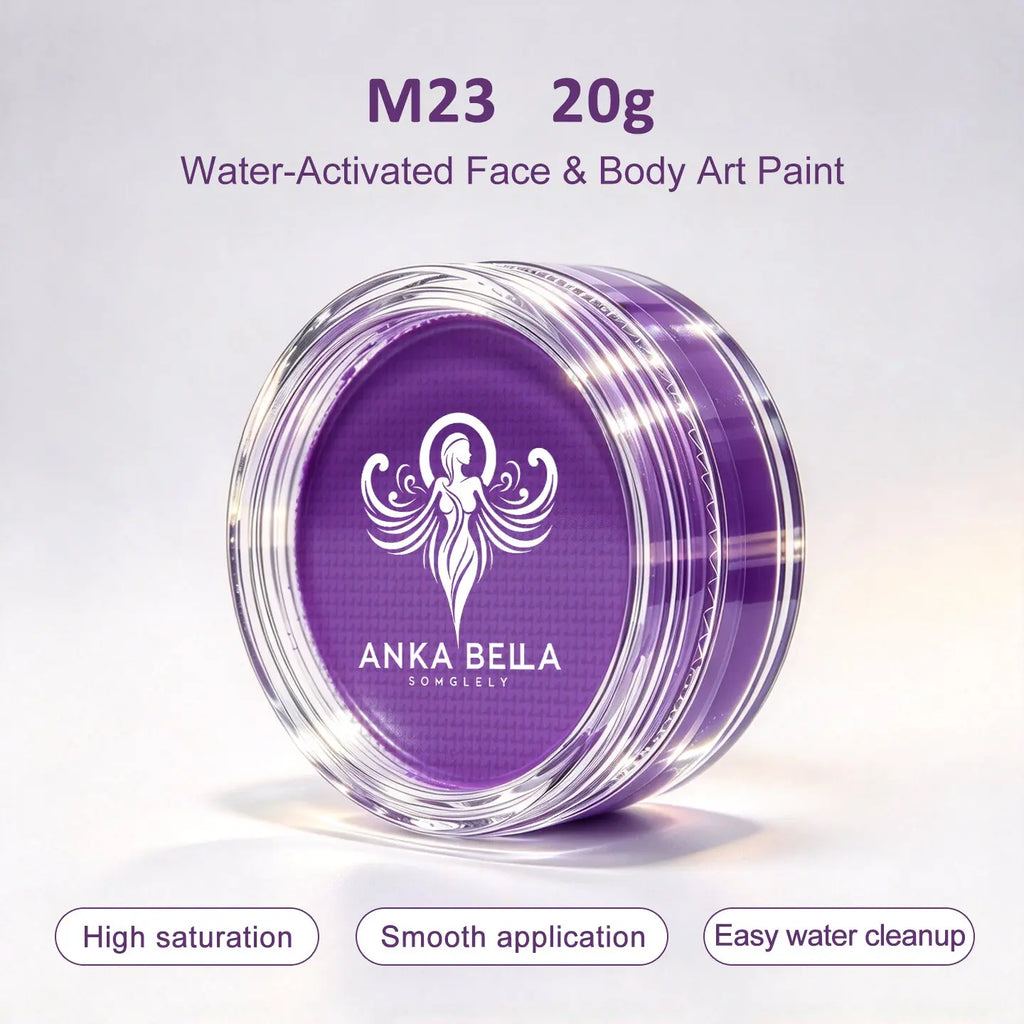 Anka Bella 20g Single Purple Water Activated Face Paint Refill, Skin-Safe Pigment for Face & Body Art Anka Bella
