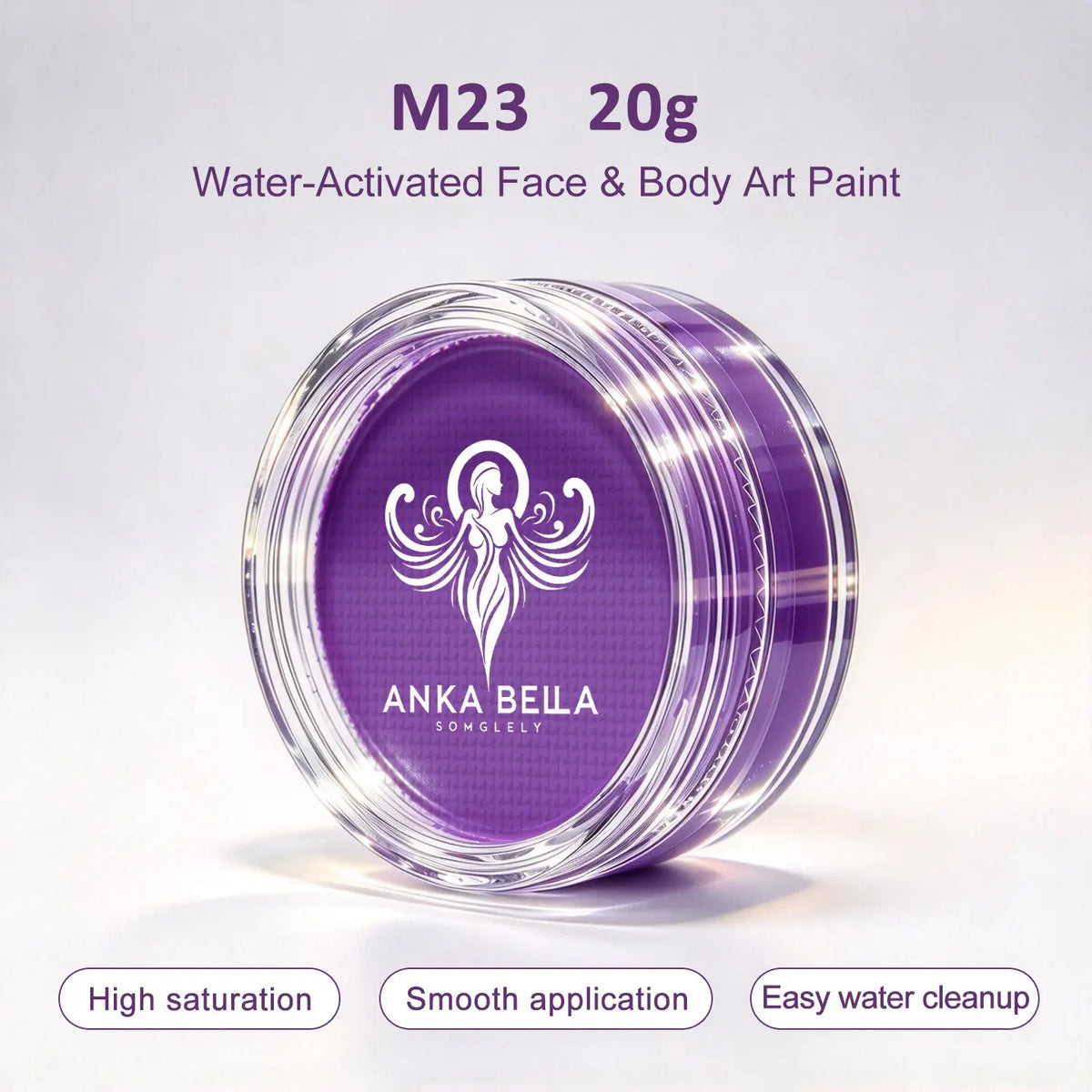 Anka Bella 20g Single Purple Water Activated Face Paint Refill, Skin-Safe Pigment for Face & Body Art Anka Bella