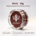 Anka Bella 20g Single Red Water Activated Face Paint Refill, Skin-Safe Pigment for Face & Body Art Anka Bella