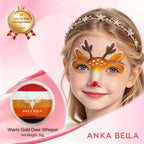 Anka Bella Christmas Water-Based Face Paint Kit, Non-Toxic Vibrant Face Painting Palette with Brushes, Skin Safe Easy Washable Face Paint for Kids Christmas Party, Halloween, Carnival & Family Makeup Anka Bella