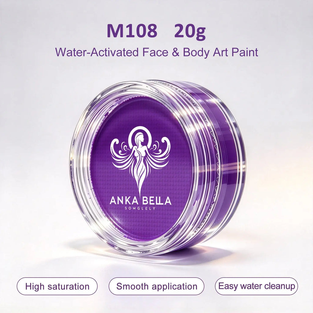 Anka Bella 20g Single Purple Water Activated Face Paint Refill, Skin-Safe Pigment for Face & Body Art Anka Bella