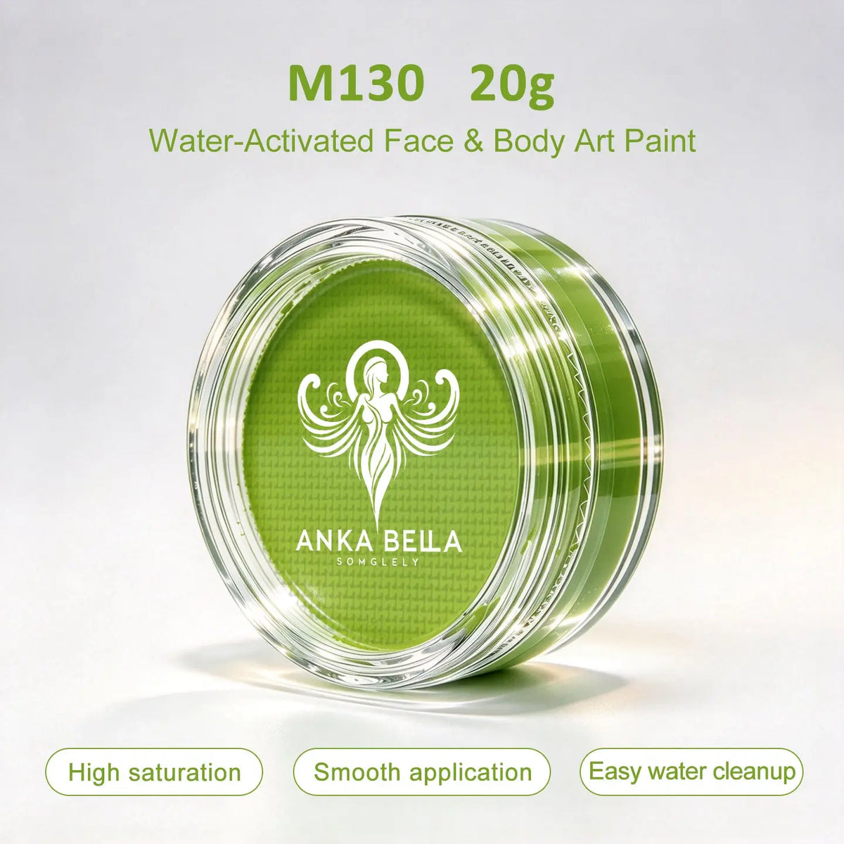 Anka Bella 20g Single Color Water Activated Face Paint Refill, Skin-Safe Non-Toxic Professional Face & Body Paint（副本） Anka Bella