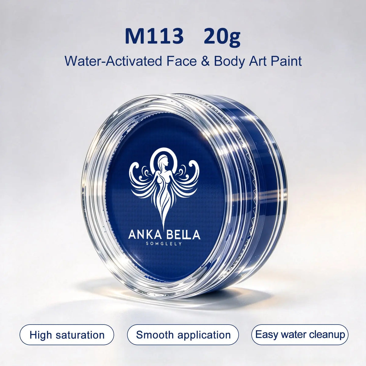Anka Bella 20g Single Color Water Activated Face Paint Refill, Skin-Safe Non-Toxic Professional Face & Body Paint Anka Bella