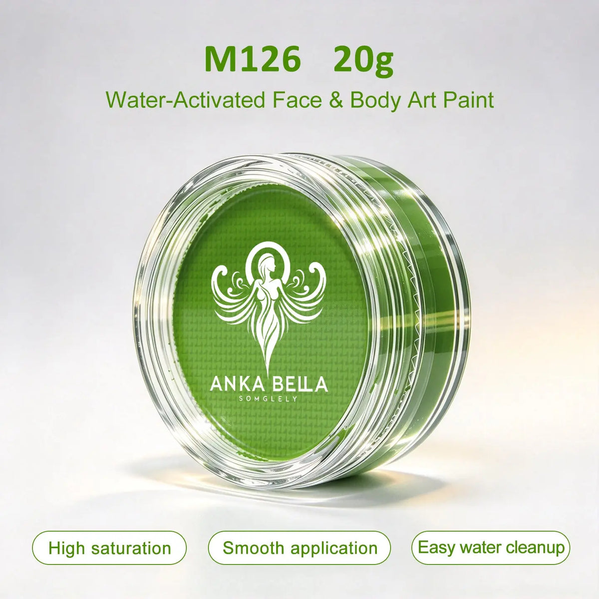 Anka Bella 20g Single Color Water Activated Face Paint Refill, Skin-Safe Non-Toxic Professional Face & Body Paint（副本） Anka Bella