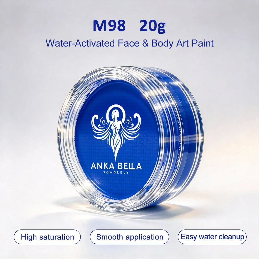 Anka Bella 20g Single Color Water Activated Face Paint Refill, Skin-Safe Non-Toxic Professional Face & Body Paint Anka Bella